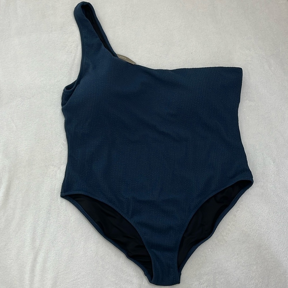 J.Crew Women’s Plus Size Textured One Shoulder One Piece Swimsuit Size 24